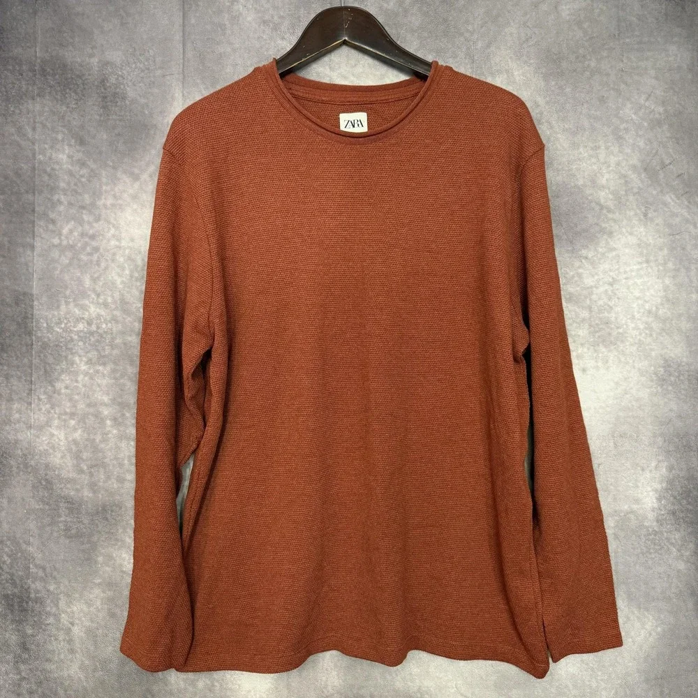 Zara Sweater Mens XL Knit Pullover Long Sleeve Casual Cotton‎ Blend